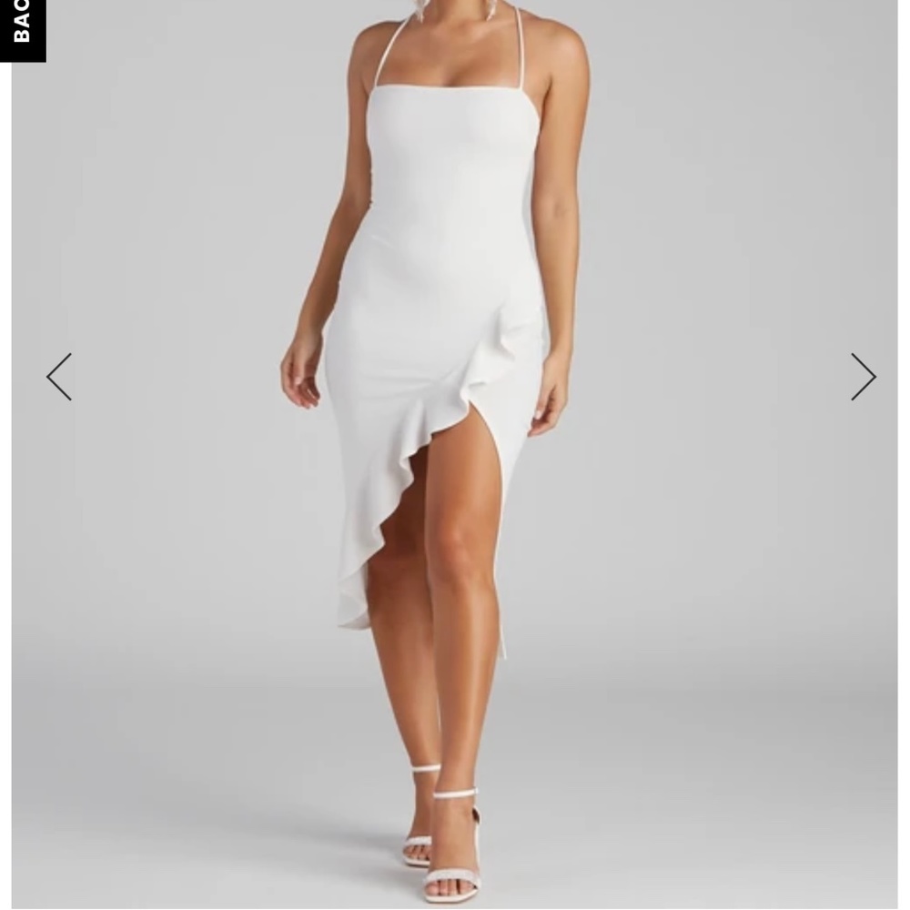 Windsor Add Some Flair Ruffle Detail Midi Dress